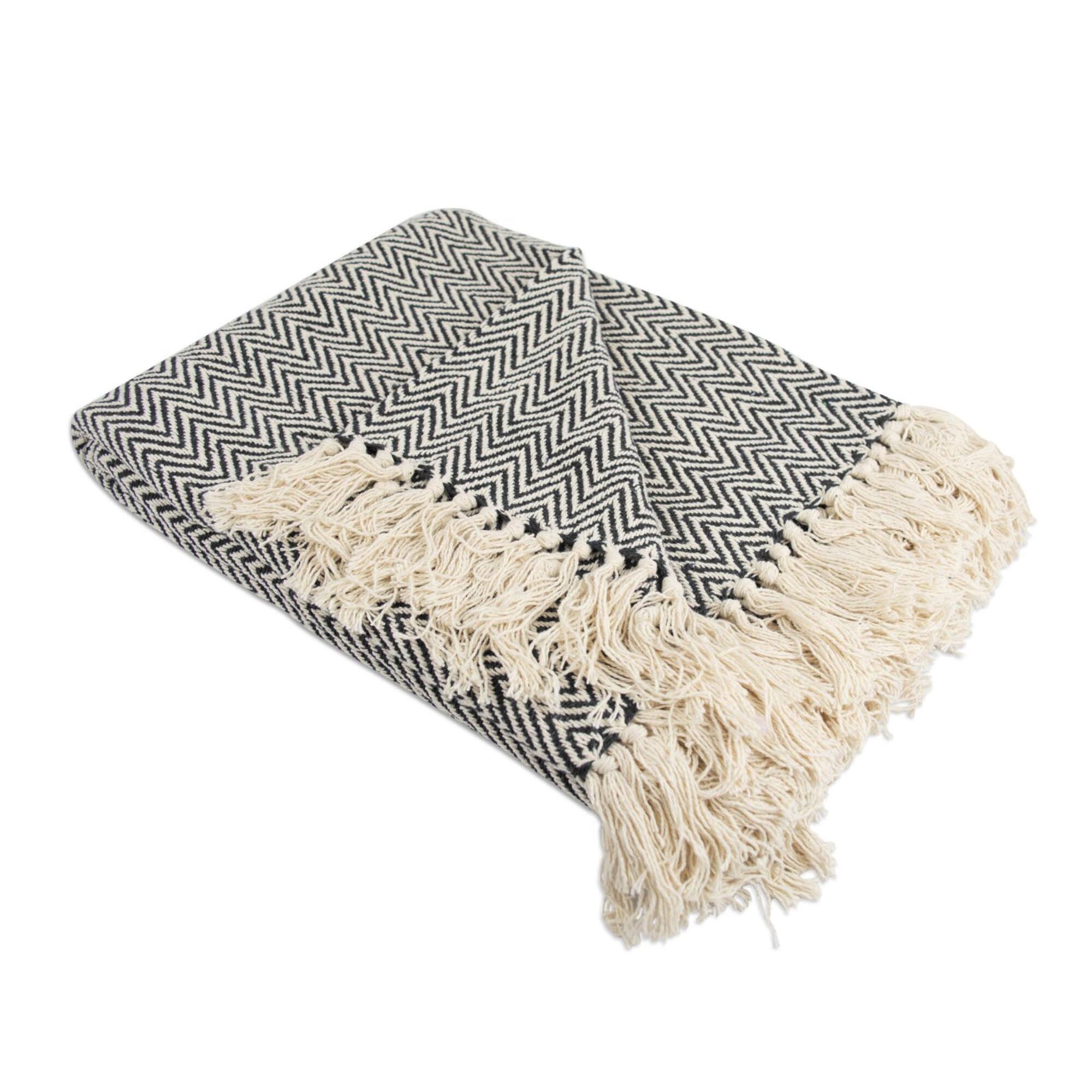 DII® Black Handloom Chevron Throw
